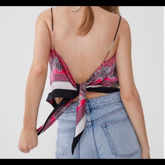 Zara | Tops | Zara Printed Scarf Top | Poshmark